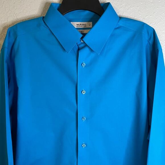 Murano Slim Fit Mens Long Sleeve Dress Shirt Sz 17.5 /35 EUC - Picture 5 of 5